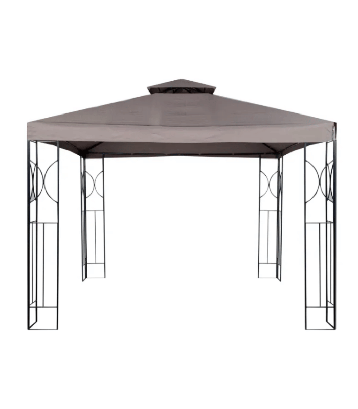 Pérgola Panel Doble Tabaco Poliéster 300x300x275 Cm (2)